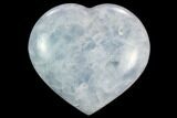 Polished, Blue Calcite Heart - Madagascar #126644-1